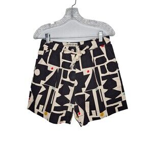 Gorman x Atelier Bingo Shorts Women's 10 Black White Geometric 100% Cotton